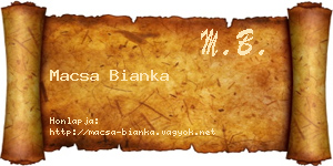 Macsa Bianka névjegykártya